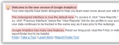 Redesigned Google Analytics